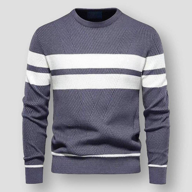 Striped Men's Sweater - Sebastian-Gray-blue-S-State of Style