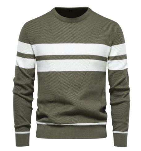 Striped Men's Sweater - Sebastian-Green-S-State of Style
