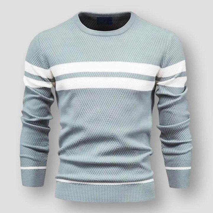 Striped Men's Sweater - Sebastian-Light blue-S-State of Style