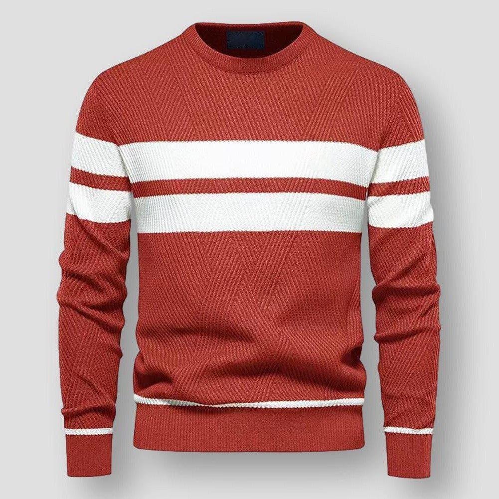 Striped Men's Sweater - Sebastian-Red-S-State of Style