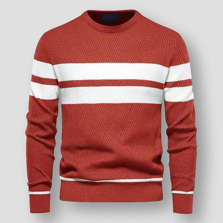 Striped Men's Sweater - Sebastian-Red-S-State of Style