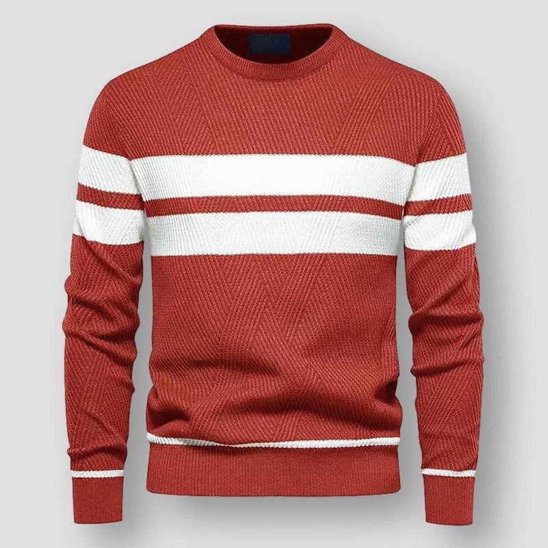Striped Men's Sweater - Sebastian-Red-S-State of Style