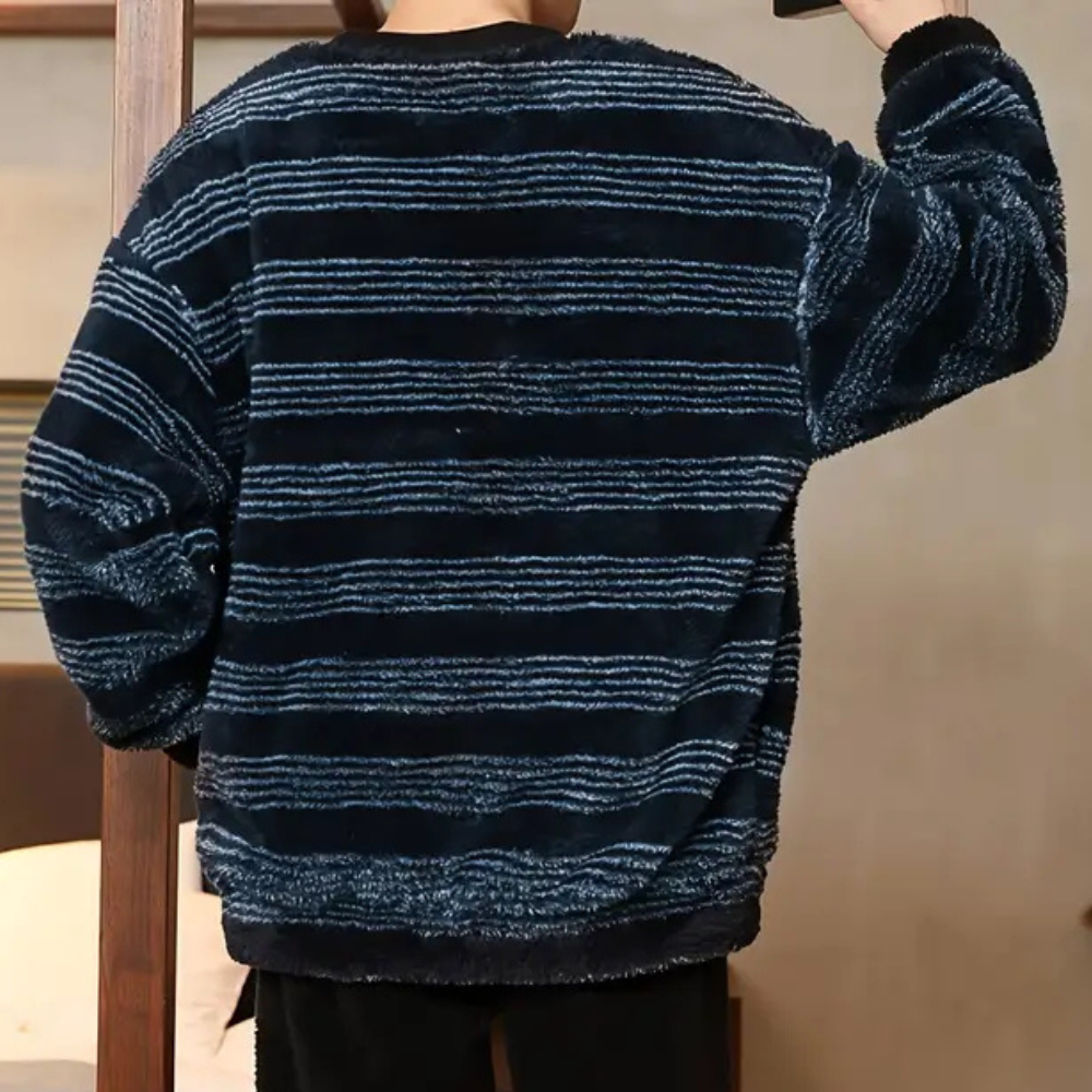 Striped Men's Sweater with Comfortable Fit - Dorian-S-State of Style