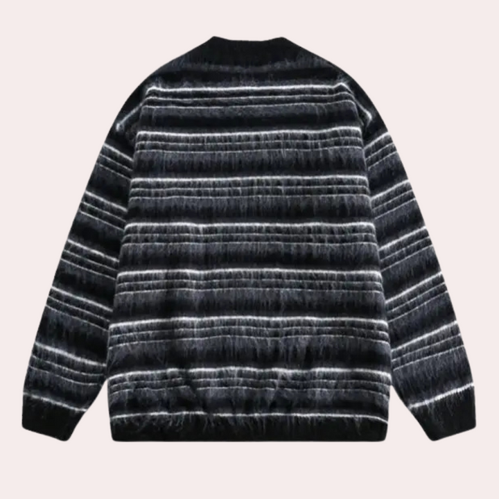 Striped Men's Sweater with Comfortable Fit - Dorian-S-State of Style