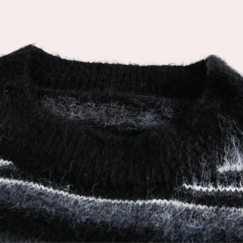 Striped Men's Sweater with Comfortable Fit - Dorian-S-State of Style