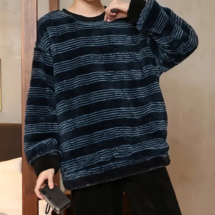 Striped Men's Sweater with Comfortable Fit - Dorian-S-State of Style