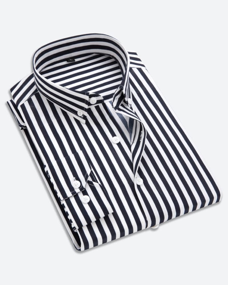 Striped Shirt for Men - Matteo-Black-M-State of Style