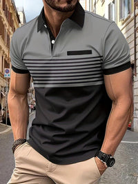 Striped summer polo shirt for men – Damian-Gray-XS-State of Style