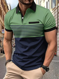 Striped summer polo shirt for men – Damian-Green-XS-State of Style