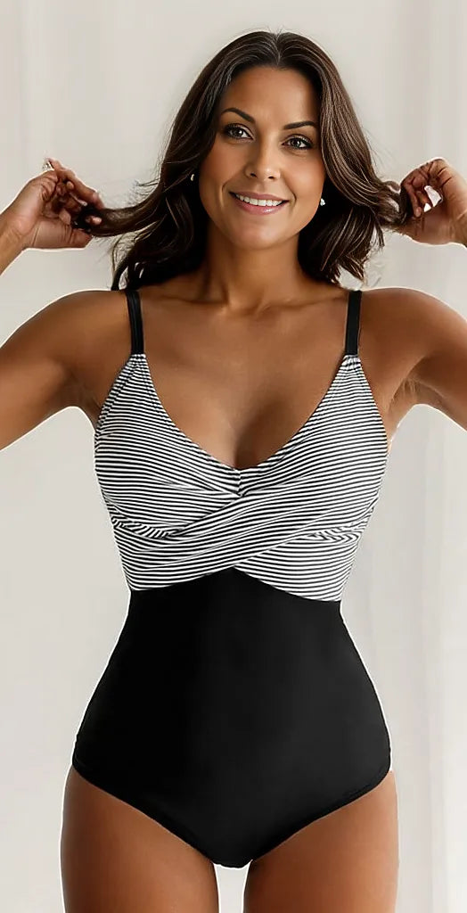 Striped swimsuit with adjustable straps – Leona-S-State of Style
