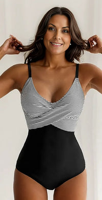 Striped swimsuit with adjustable straps – Leona-S-State of Style