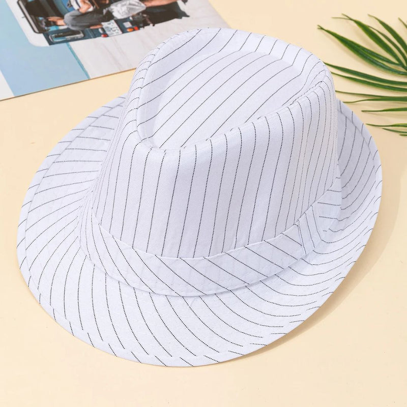 Striped Vintage Top Hat Jonathan – Classic British Style-White-State of Style