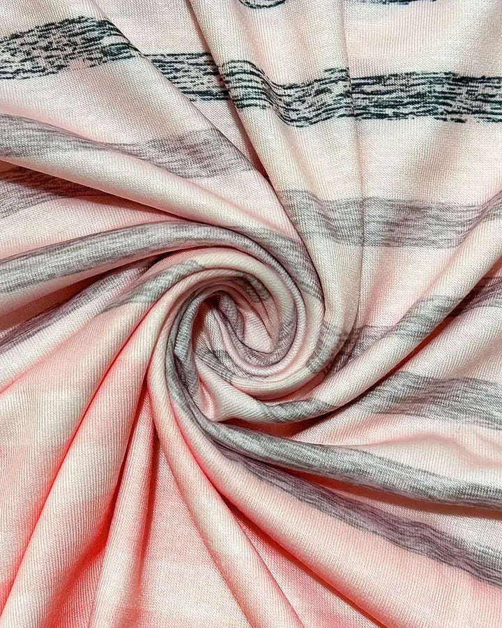 Striped women's T-shirt with round neckline & gradient – Melia-Light pink-S-State of Style