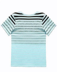 Striped women's T-shirt with round neckline & gradient – Melia-Light pink-S-State of Style
