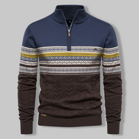 Striped Zip Sweater - SummitZip-Blue-S-State of Style