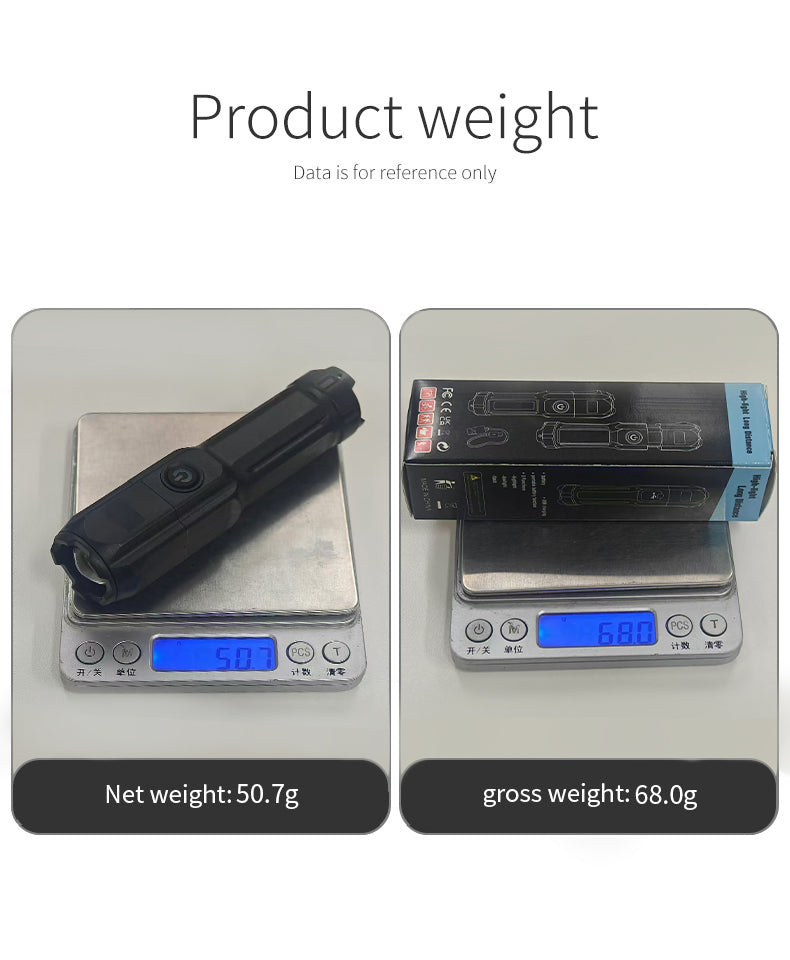 STRONG LED TORCH WITH ZOOM - USB RECHARGEABLE CAMPING TORCH-State of Style