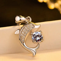 Stunning Crystal Dolphin Pendant Necklace-State of Style