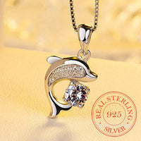 Stunning Crystal Dolphin Pendant Necklace-State of Style