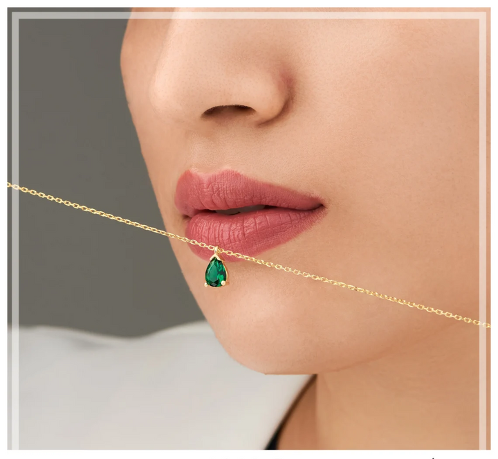 Stunning Emerald Drop Necklace-State of Style