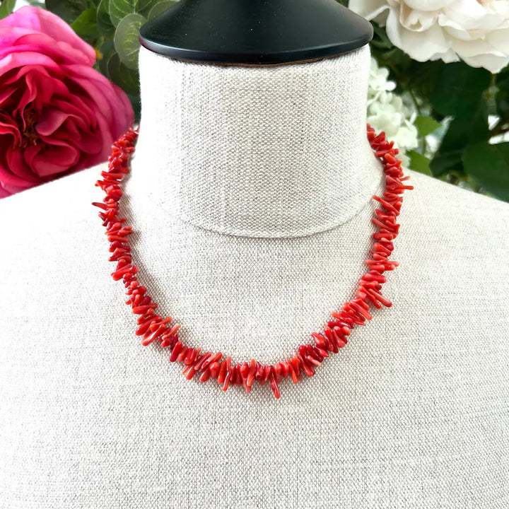 Stunning Red Coral Bead Necklace-State of Style