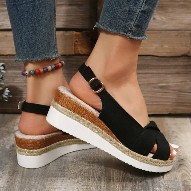 Sturdy Ladies Platform Sandals – Romy-Black-35-State of Style