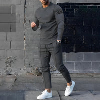 Stylish 2-Piece Men's Outfit - UrbanEase-Dark Grey-S-State of Style