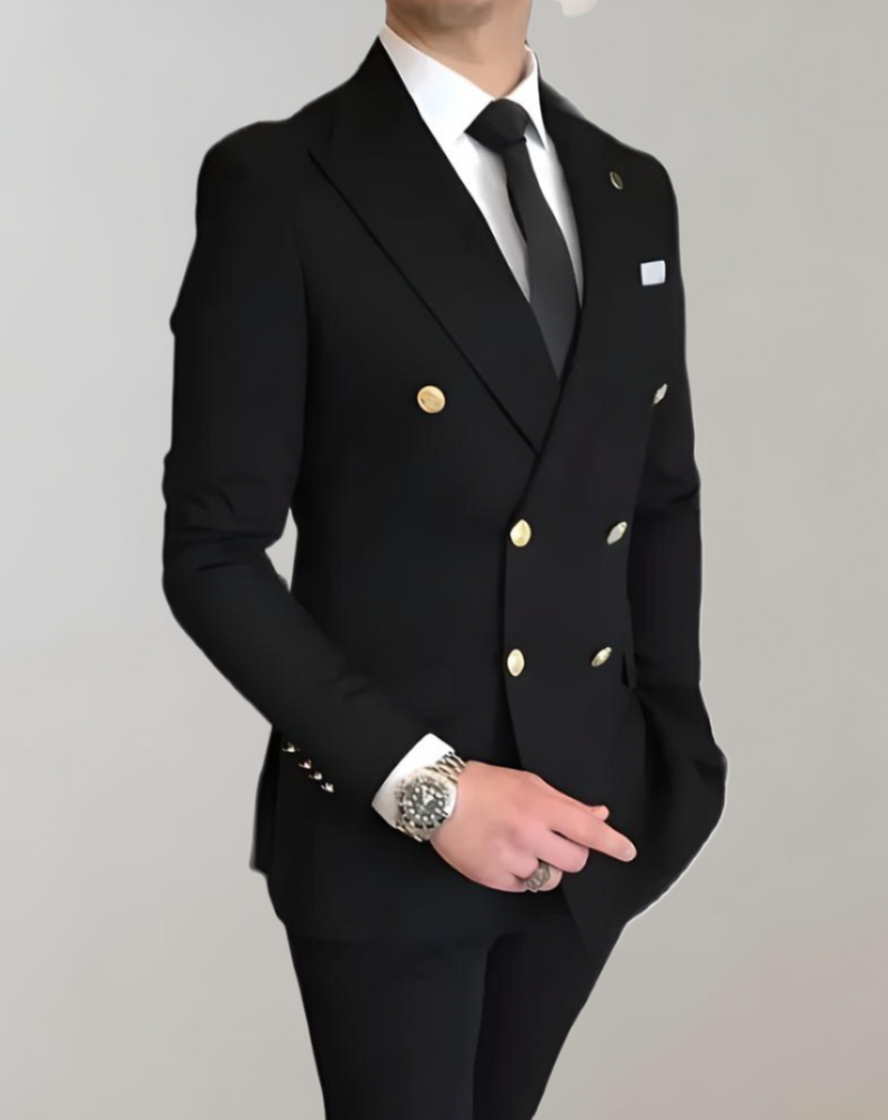 Stylish 2-Piece Men's Suit - Leon-Black-S-State of Style