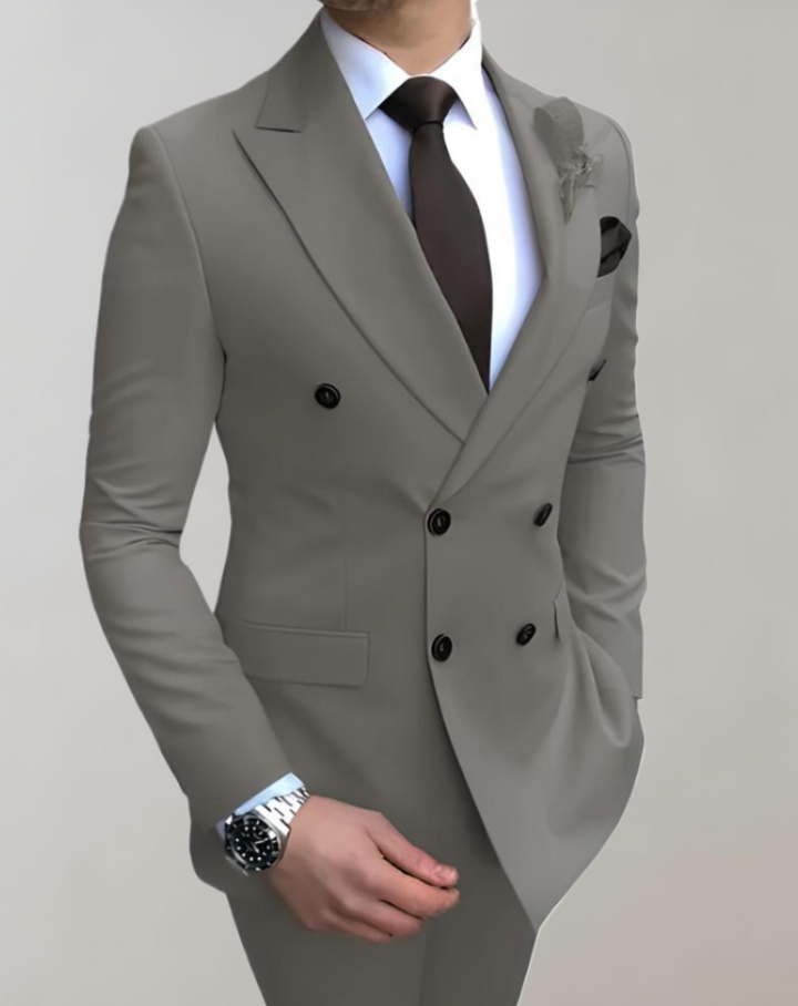 Stylish 2-Piece Men's Suit - Leon-Grey-S-State of Style