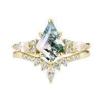 Stylish 2-Piece Moss Agate Ring Set – Serenia-Gold-49mm-State of Style