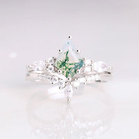 Stylish 2-Piece Moss Agate Ring Set – Serenia-Rose Gold-49mm-State of Style