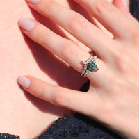 Stylish 2-Piece Moss Agate Ring Set – Serenia-Rose Gold-49mm-State of Style