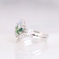 Stylish 2-Piece Moss Agate Ring Set – Serenia-Rose Gold-49mm-State of Style