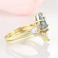 Stylish 2-Piece Moss Agate Ring Set – Serenia-Rose Gold-49mm-State of Style