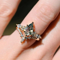 Stylish 2-Piece Moss Agate Ring Set – Serenia-Rose Gold-49mm-State of Style