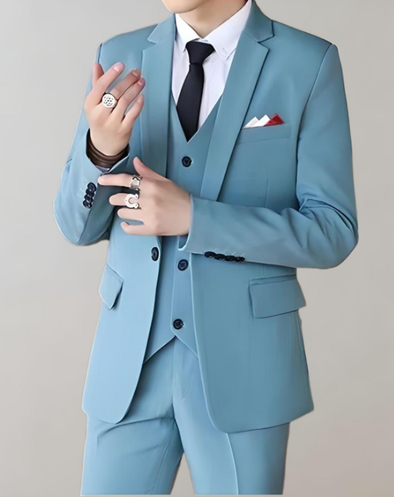Stylish 3-Piece Men's Suit - Tobias-Light Blue-XS-State of Style