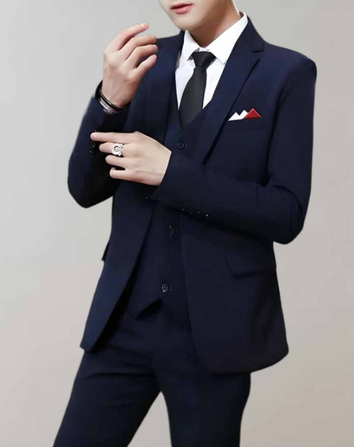 Stylish 3-Piece Men's Suit - Tobias-Navy-XS-State of Style