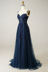 Stylish A-Line Ball Gown - Sophie-Navy Blue-4-State of Style
