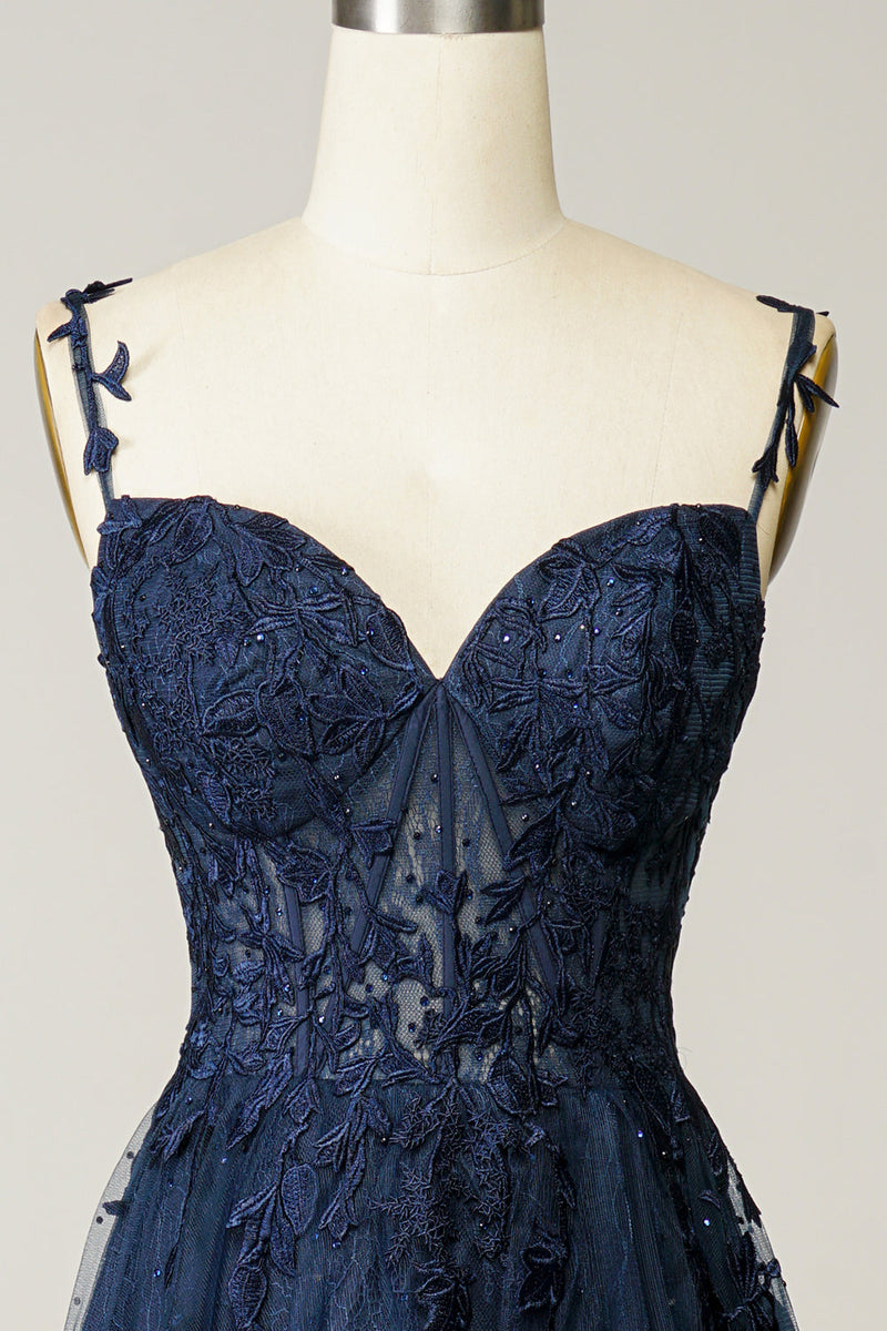 Stylish A-Line Ball Gown - Sophie-Navy Blue-4-State of Style