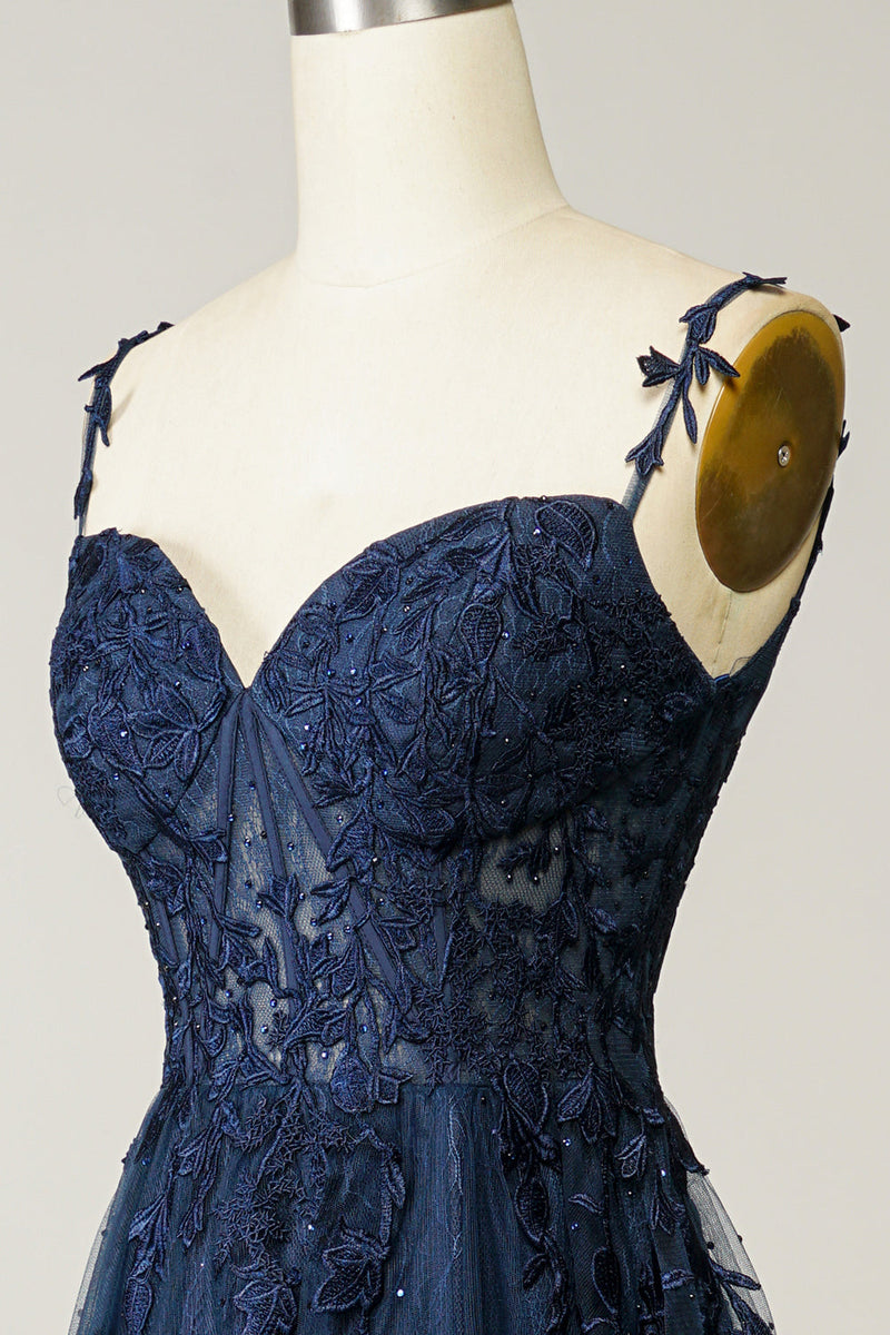 Stylish A-Line Ball Gown - Sophie-Navy Blue-4-State of Style