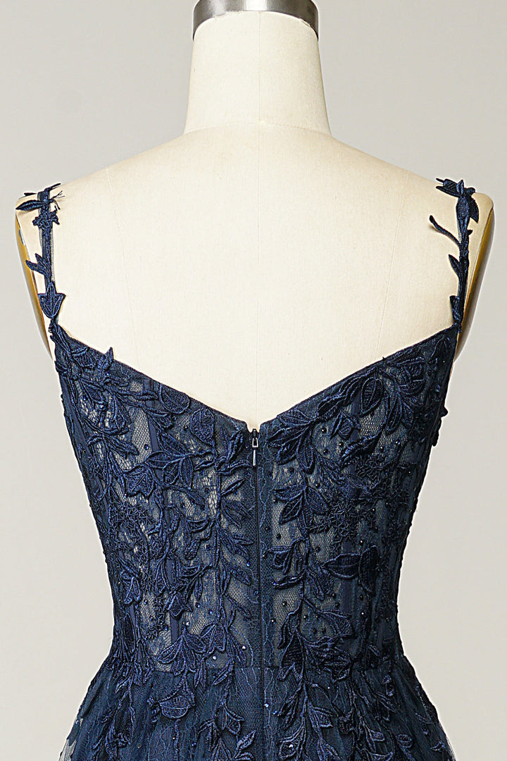 Stylish A-Line Ball Gown - Sophie-Navy Blue-4-State of Style