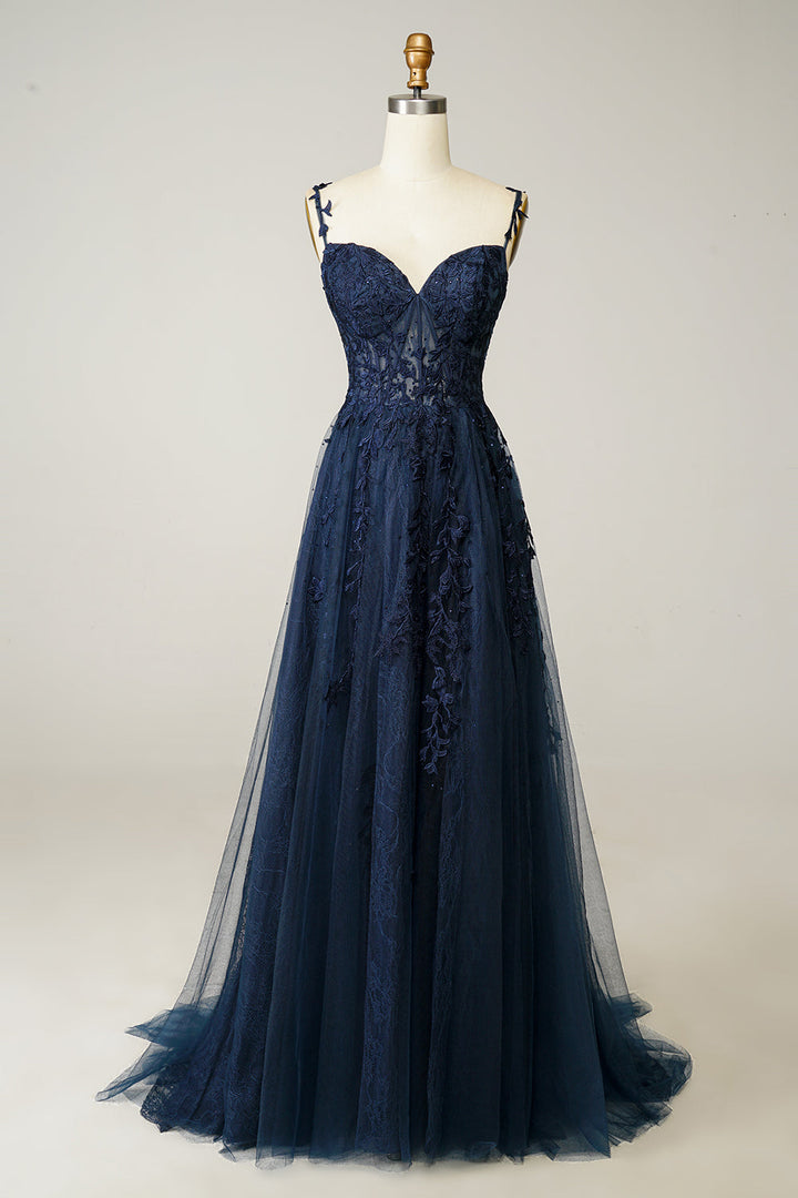 Stylish A-Line Ball Gown - Sophie-Navy Blue-4-State of Style