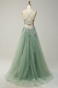 Stylish A-Line Evening Gown - Emilia-Grey Blue-4-State of Style