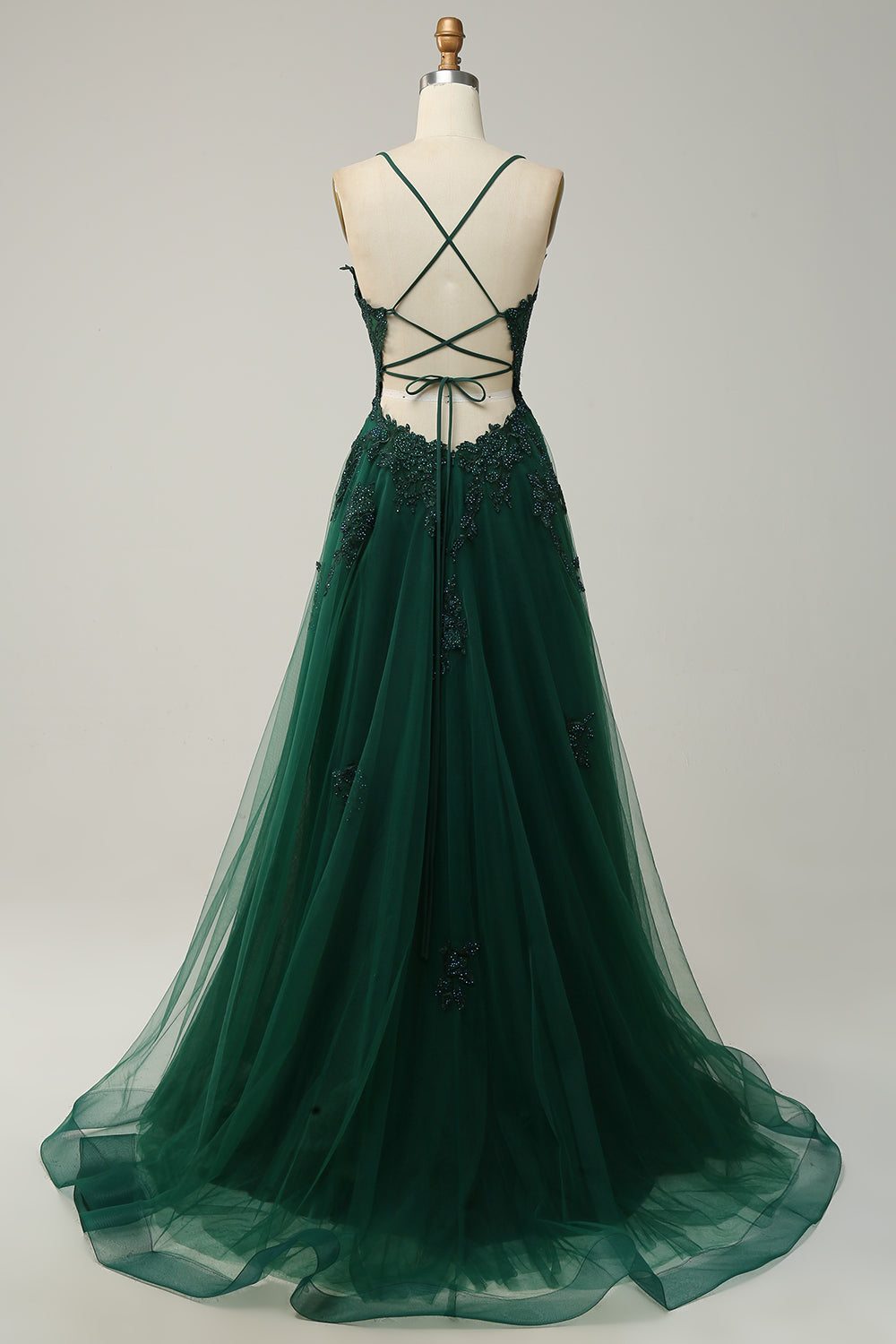 Stylish A-Line Evening Gown - Emilia-Grey Blue-4-State of Style