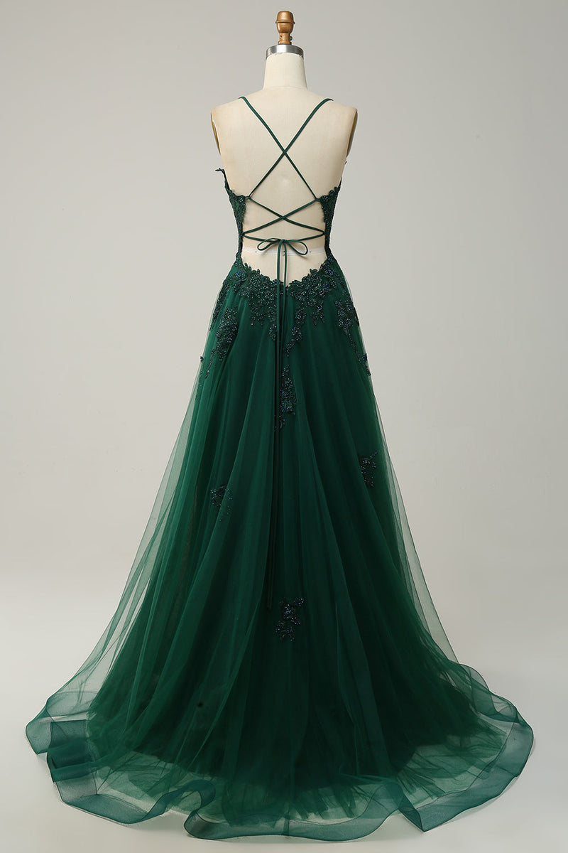 Stylish A-Line Evening Gown - Emilia-Grey Blue-4-State of Style
