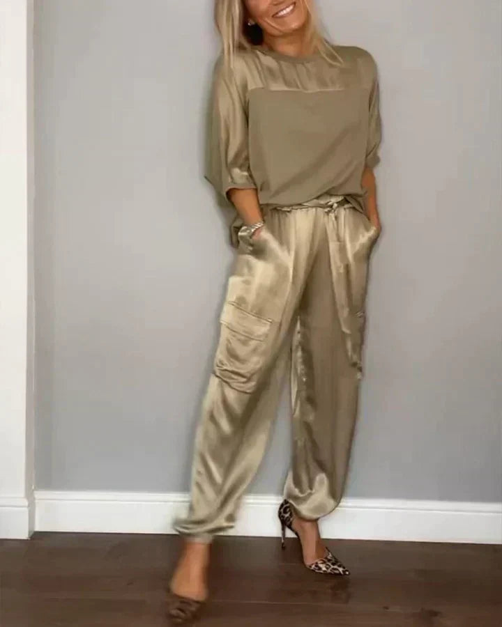 Stylish & Airy Women's Satin Jumpsuit for Special Occasions – Yasmina-Gold-S-State of Style