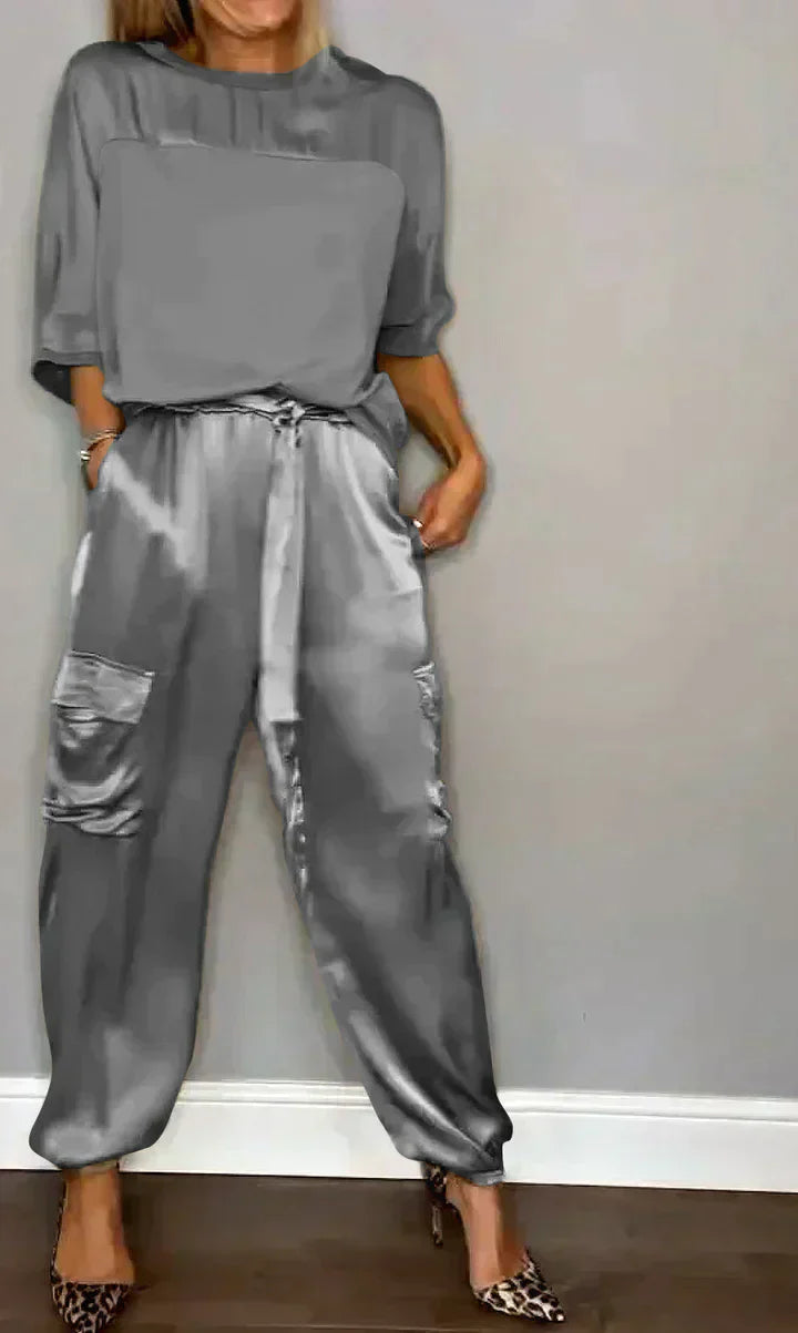 Stylish & Airy Women's Satin Jumpsuit for Special Occasions – Yasmina-Gray-S-State of Style