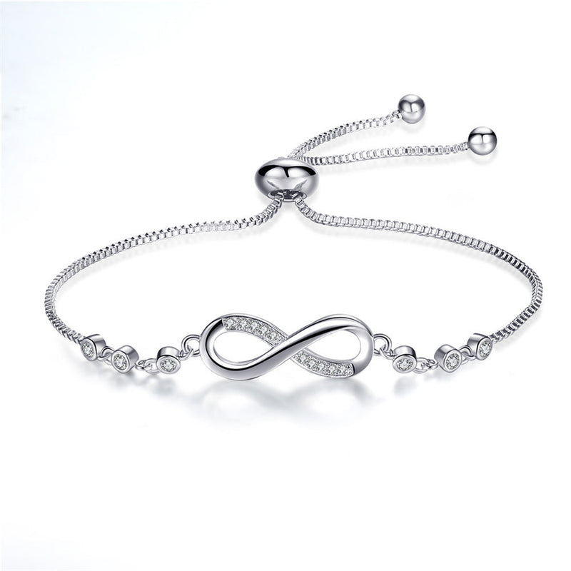 Stylish and Adjustable Infinity Bracelet - Nova-Silver-State of Style