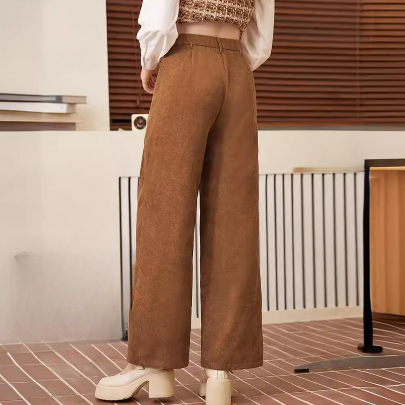 Stylish and Comfortable Brown Women's Trousers - Valeria-XS-State of Style