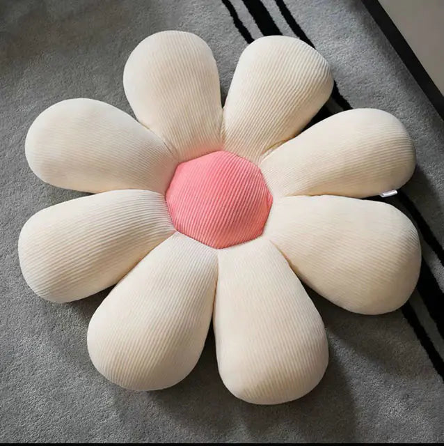 Stylish and Comfortable Flower-Shaped Cushion - Floral Bliss-White-Pink 2-55X55cm-State of Style