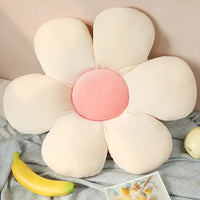 Stylish and Comfortable Flower-Shaped Cushion - Floral Bliss-White-Pink-35X35cm-State of Style